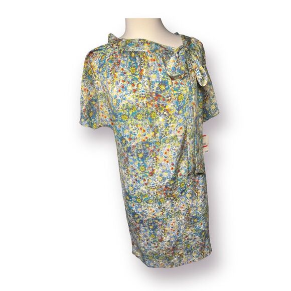 Rachel Roy Fairy Core Floral Dress Women Size XS‎ Wedge Style Tie Neck Bohochic - Picture 1 of 8